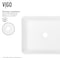 Vigo Marigold Modern White Matte Stone 18 in. L x 14 in. W x 5 in. H Rectangular Vessel Bathroom Sink VG04003 - alternate 7
