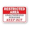 Signmission Restricted Area Unauthorized Persons Keep Out, Heavy-Gauge Aluminum, 18" H, A-1824-24752 A-1824-24752 - alternate 1