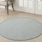 Homeroots 4' Blue Round Geometric Power Loom Area Rug 522004 - alternate 9