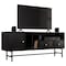 Leisuremod Rochester Rectangular TV Stand with Enclosed Storage and Powder Coated Iron Legs, Ebony RTS60BL - alternate 1