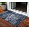 Homeroots 3' X 5' Navy Blue Black And Gray Abstract Washable Indoor Outdoor Area Rug 603167 - alternate 1