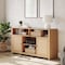 Flash Furniture Malaki 58 Inch Buffet Sideboard w/2 Soft Close Drs and Cntr Shelf, up to 65in. TV's, Natural/Rattan EV-ET8114-ZZ-NAT-GG - alternate 1