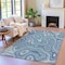 Homeroots 8' X 10' Blue And Ivory Geometric Washable Indoor Outdoor Area Rug 631380 - alternate 9