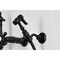 Kingston Brass Two-Handle Wall Mount Bridge Kitchen Faucet with Brass Sprayer, Matte Black KS2440AXBS - alternate 6