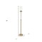 Homeroots 66" Brass Adjustable Torchiere Floor Lamp With Clear Glass Cylinder Shade 523380 - alternate 9