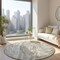 Homeroots 8' Taupe Beige And Ivory Round Abstract Washable Indoor Outdoor Area Rug 577946 - alternate 7