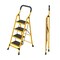 Wrightmaster 4.9 ft. Carbon Steel Lightweight Step Ladder, 9 ft. Reach w/ Non-Marring Feet 300 lb. Capacity ZoroYGHS4B - alternate 1