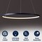 Jonathan Y Brice 23.75" Modern Contemporary Metal Round Dimmable Integrated LED Pendant, Navy JYL7203F - alternate 13
