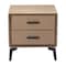 Homeroots 20" Brown and Black Velvet Wood and Steel End Table With Two Drawers 556556 - alternate 9