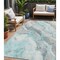 Homeroots 5' X 8' Teal Blue And Silver Abstract Washable Indoor Outdoor Area Rug 618437 - alternate 1