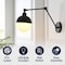 Jonathan Y Alba 7" 1-Light Modern Industrial Adjustable Swing Arm Metal Frosted Glass Globe LED Sconce, Oil Rubb JYL9931B - alternate 11