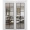 Sartodoors Solid French Double Doors Clear Glass, Lucia 2366 White Silk and Aluminum Strips, Wood Solid Panel LUCIA2366DD-WS-84 x 96 (2* 42x96)-Butterfly - alternate 1