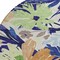 Homeroots 8' Navy Blue And Beige Round Floral Washable Indoor Outdoor Area Rug 610988 - alternate 8