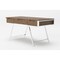 Homeroots 63" Walnut and Chrome Rectangular Writing Desk With Three Drawers 482421 - alternate 1