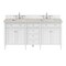 James Martin Vanities Brittany 72" Dbl Vanity in Bright White, w/ 3 CM Siberian Silestone Top w/FreePower Wireless Charger 655-V72-BW-FSFR - alternate 1