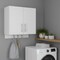 Homeroots 26in White Wood Wall Mounted Utlity Cabinet With Two Doors 526163 - alternate 4
