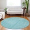 Homeroots 8' Turquoise And Ivory Round Geometric Washable Indoor Outdoor Area Rug 600866 - alternate 9