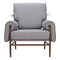 Homeroots 34" Gray And Brown Upholstered Arm Chair 572297 - alternate 9