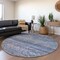 Homeroots 8' Blue Aqua And Charcoal Round Floral Washable Indoor Outdoor Area Rug 606184 - alternate 8
