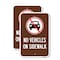 Signmission No Vehicles on Sidewalk, 18'' X 24'' 2 Signs, Heavy Gauge Aluminum, 2PK A-1824-2PACK-23551 - alternate 1