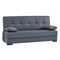 Homeroots 75" Gray Faux Leather Sleeper Sofa And Toss Pillows With Brown Legs 607188 - alternate 1