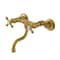 Kingston Brass Double-Handle Wall Mount Bathroom Faucet, Brushed Brass KS2117AX - alternate 1