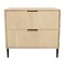 Homeroots 28" Natural Solid Wood Distressed Carved Geometric Two Drawer Nightstand 612088 - alternate 1