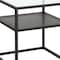 Homeroots 22" Black And Clear Glass And Steel Square End Table With Shelf 544184 - alternate 8