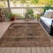 Homeroots 9' X 12' Brown And Charcoal Floral Washable Indoor Outdoor Area Rug 631009 - alternate 6