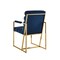 Homeroots Set of Two Tufted Navy Blue And Gold Upholstered Velvet Dining Arm Chairs 545057 - alternate 9