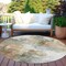 Homeroots 8' Ivory Gray And Khaki Round Abstract Washable Indoor Outdoor Area Rug 616834 - alternate 8