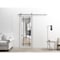 Sartodoors Sturdy Barn Door Clear Tempered Glass, Lucia 2266 White Silk and Aluminum Strips, 6.6FT Silver Rai LUCIA2266BD-S-WS-24 x 96 - alternate 6