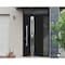 Vdomdoors Steel Door Deux 1755 Black Enamel Sidelight and Transom Window Stainless Inserts Single Modern Pain DEUX1755EXD-BLK-W36+14 x H80+16-Right-hand Inswing - alternate 6