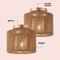Jonathan Y Omar 8 in. 1-Light Modern Bohemian Metal and Straight Woven Paper Rope Drum LED Flush Mount, Nat, 2PK JYL1222A-SET2 - alternate 11