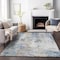 Homeroots 5' X 8' Denim Blue And Sky Blue Abstract Washable Indoor Outdoor Area Rug 587867 - alternate 9