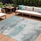Homeroots 10' X 14' Teal Blue And Gray Abstract Washable Indoor Outdoor Area Rug 617745 - alternate 1