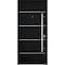Vdomdoors Steel Door Deux 6083 Black Enamel Stainless Inserts Entry Door Painted W36xH80 Left hand Inswing DEUX6083EXD-BLK-W36 x H80-LH-I - alternate 1