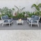 Leisuremod Walbrooke White Patio Conversation, Square Fire Pit with Slats Design & Tank Holder, Navy Blue WWS-27-20-57-31-NBU - alternate 10