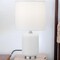 Homeroots 15" White and Silver Ceramic Cylinder Table Lamp With White Drum Shade 546127 - alternate 9