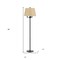 Homeroots 62" Bronze Four Light Floor Lamp With Beige Fabric Square Shade 526232 - alternate 5