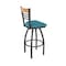 Holland Bar Stool Co Eleanor 30in Swivel Bar Stool with Pewter Finish, Medium Back and Graph Tidal Seat 880 - alternate 1