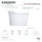 Kingston Brass 51" Cast Iron D-Shaped Single Slipper Pedestal Tub, No Faucet Drillings, White VCTND513029 - alternate 5