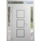 Vdomdoors Front Exterior Prehung Metal-Plastic Door, Manux 8661 White Silk, 2 Side and Top Sidelite Transom,  MANUX8661EXD-WS-W14+36+14xH80+14-RH - alternate 1