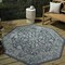 Jonathan Y Tela Bohemian Textured Weave Floral Teal/Gray 8 ft Octagon Indoor/Outdoor Area Rug SMB100C-8TGN - alternate 1