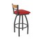 Holland Bar Stool Co Revelle 30in Swivel Bar Stool with Pewter Finish, Medium Back and Canter Red Seat 881 - alternate 11