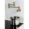 Kingston Brass Wall Mount Pot Filler Faucet with Knurled Handle, Antique Brass KS3103RKX - alternate 6