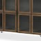 Homeroots 37in Antiqued Brass and Brown Metal and Solid Wood Accent Cabinet With Two Doors 611063 - alternate 5