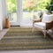 Homeroots 9' X 12' Gold Beige And Wheat Striped Washable Indoor Outdoor Area Rug 577779 - alternate 9