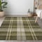 Homeroots 9' X 12' Olive Green Gold And Brown Plaid Washable Indoor Outdoor Area Rug 596355 - alternate 9