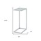 Homeroots 26" Clear And White Glass And Steel Sled End Table 493230 - alternate 5